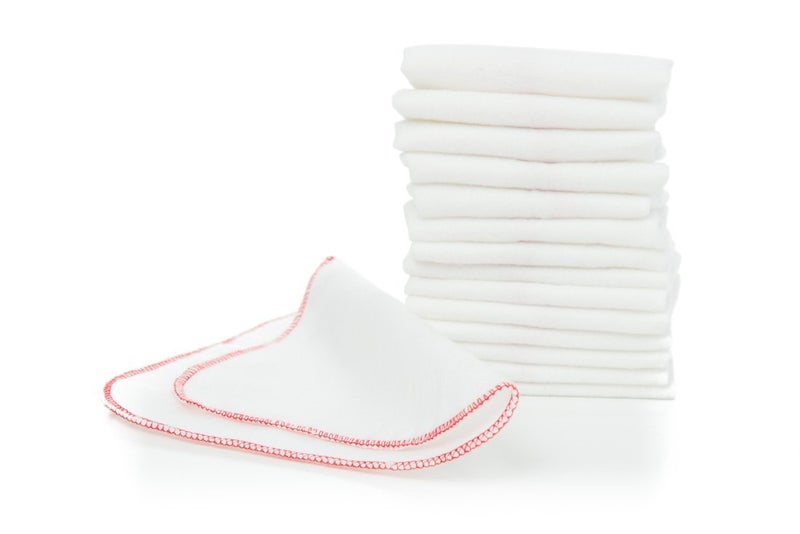 Buttons Diapers Buttons Flannel Baby Reusable Washable Natural Unbleached Wipes - 15 Pack - Image 1